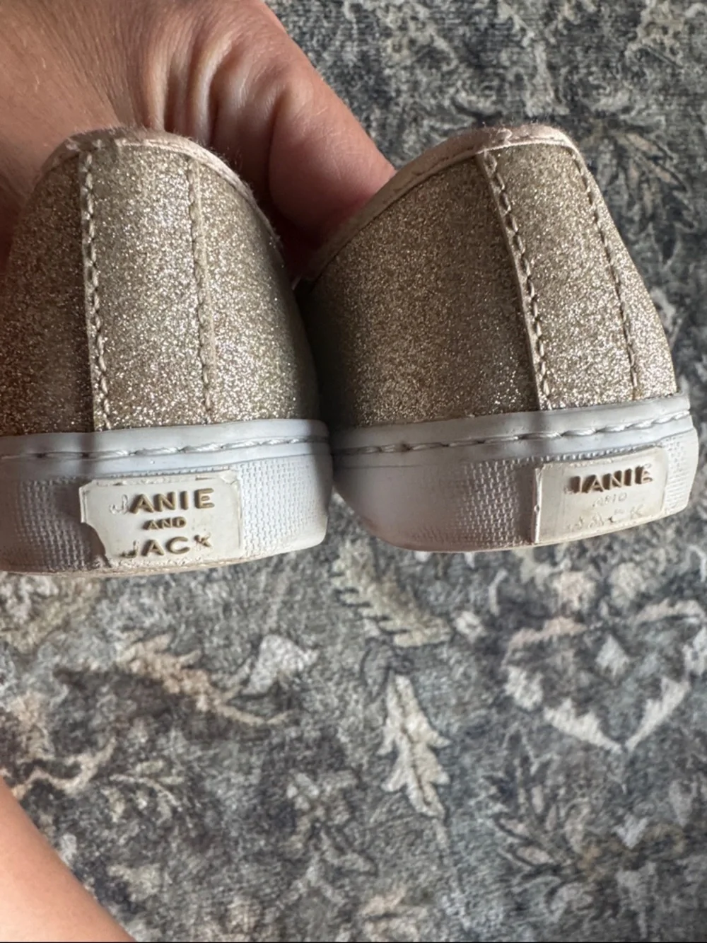 Janie & Jack Girls Sparkle Bow Slip-On Shoes